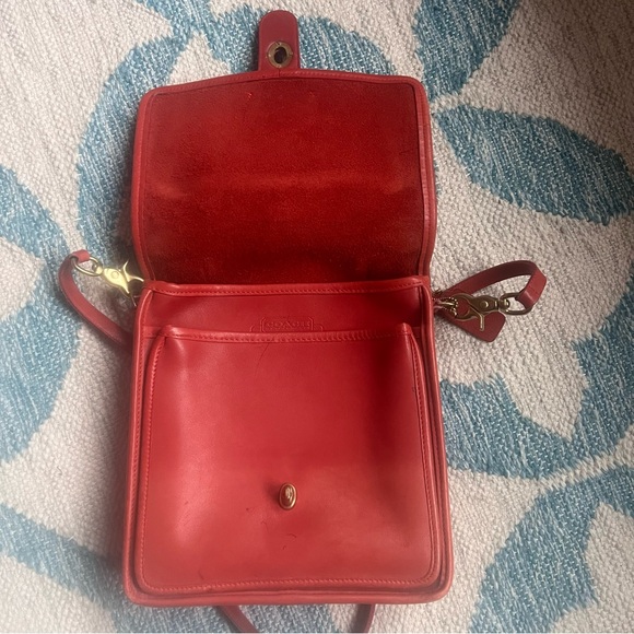 Coach Red Station Bag Leather crossbody bag satchel vintage with hang tag - Picture 6 of 15